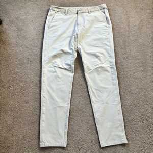 Lululemon Commission Trousers Men's 34 Beige Stretch Zip Pocket Warpstreme